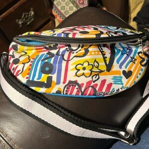 Brighton Graffiti Love Crossbody Belt Bag Fanny Pack 1970's Retro D30265 - $78